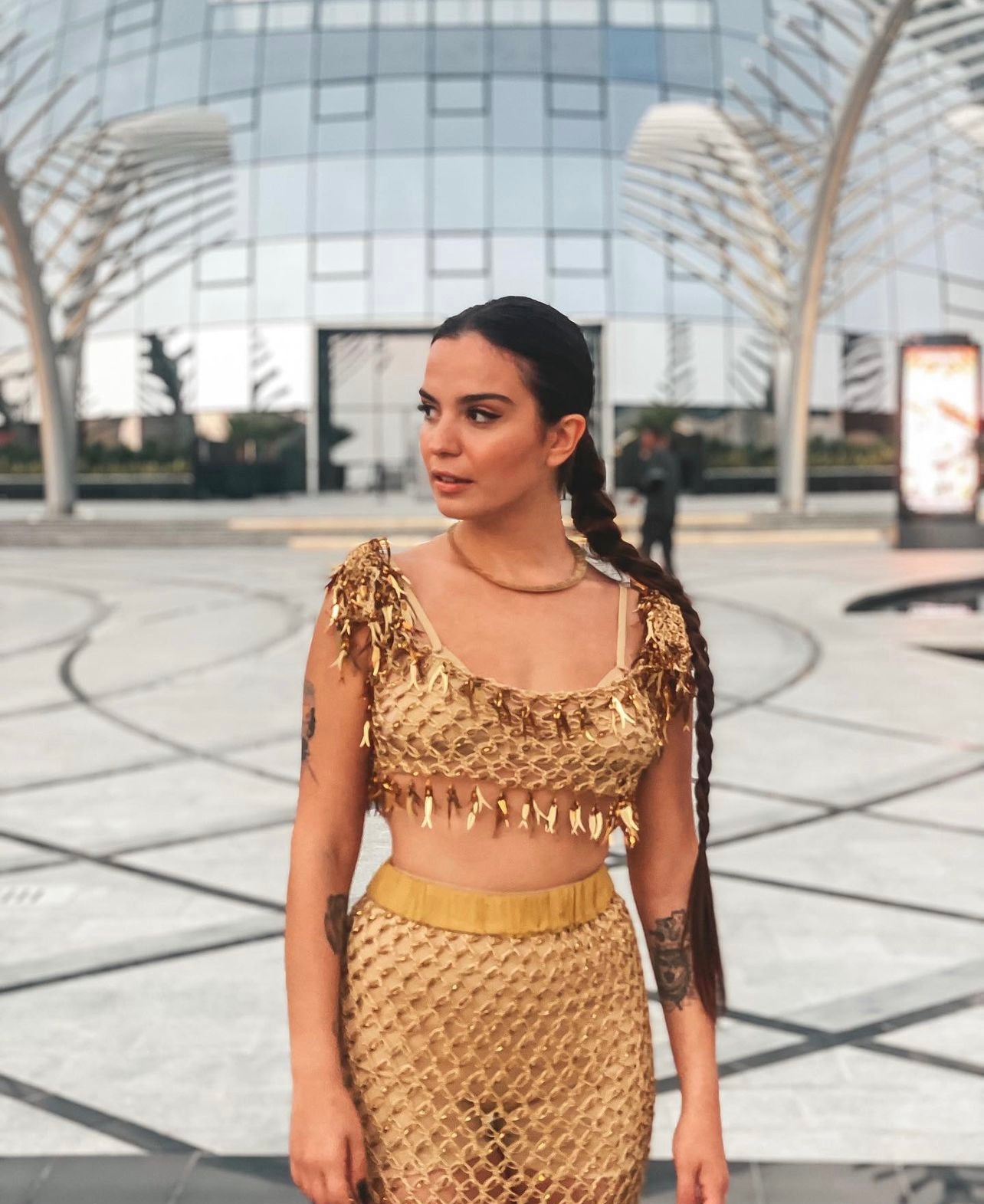 Aslı Bekiroğlu wearing Zeynep Tosun Couture in Dubai