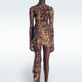 Logo Tulle Body in Leopard