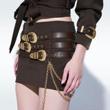 3 Belt Skirt Gold