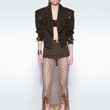 Gold Cannes Midi Skirt