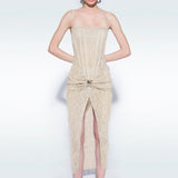 Corset Lace Midi Dress