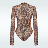 Logo Tulle Body in Leopard